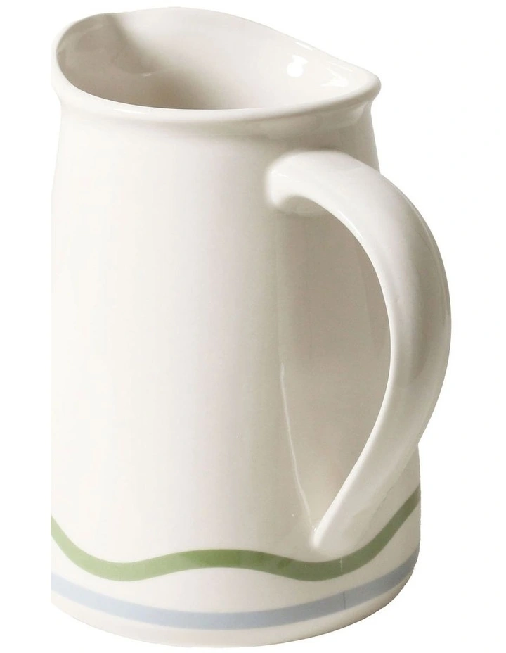 Summer Ribbon Water Jug 1.4L Vintage White With Green image 3