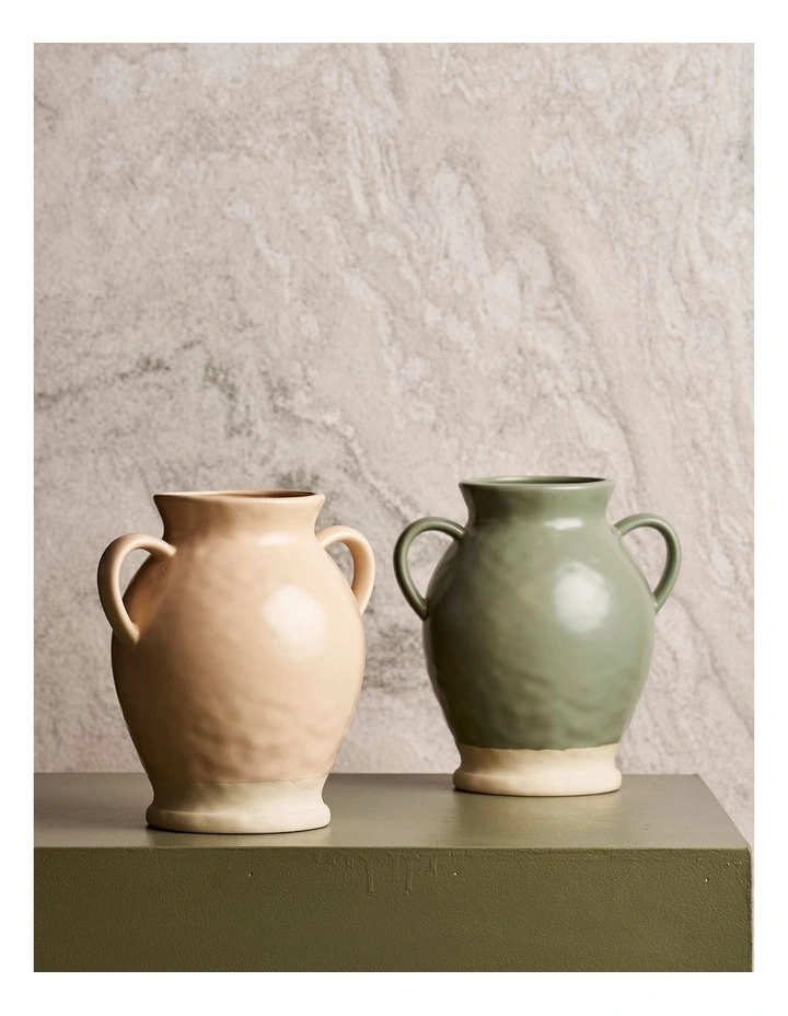 Corfu Decorative Urn 25 x 23 x 18cm in Olive image 2