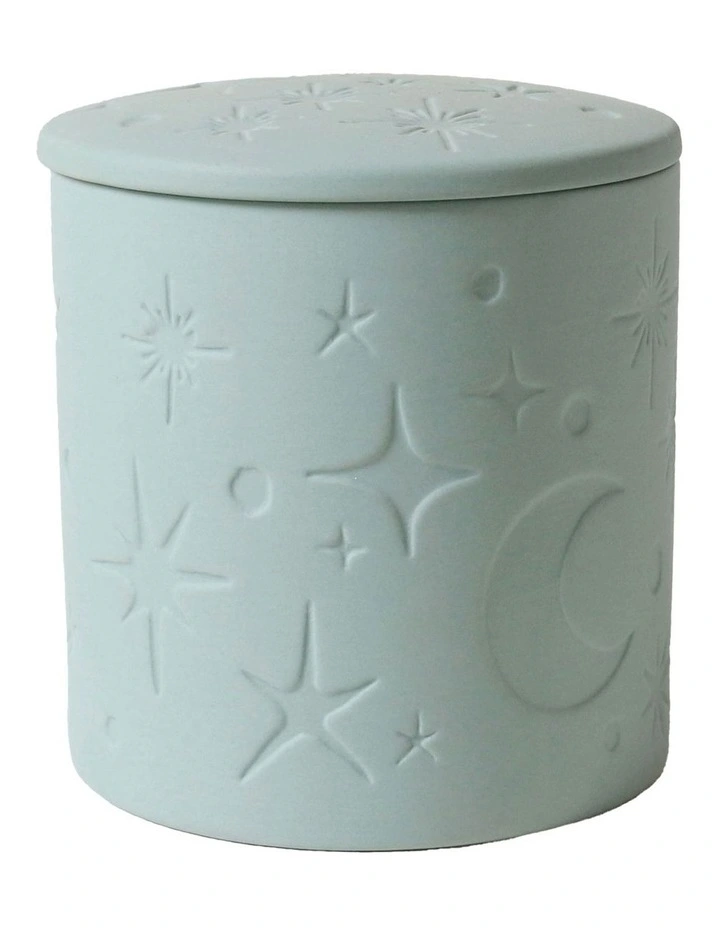 Celestial Debossed Candle With Lid in Gum Leaf image 3