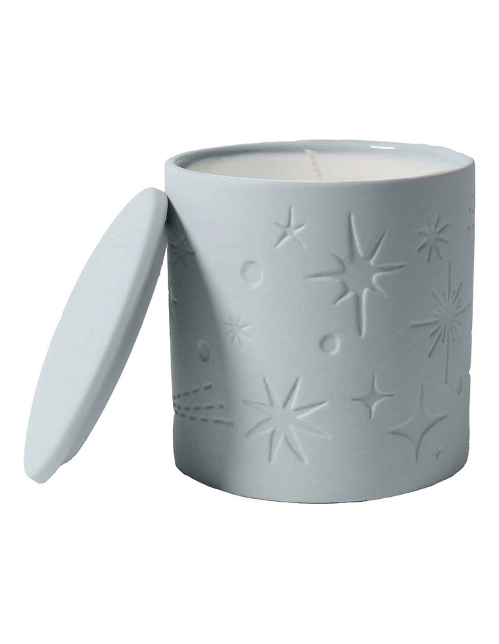 Celestial Debossed Candle With Lid in Ice Blue image 1