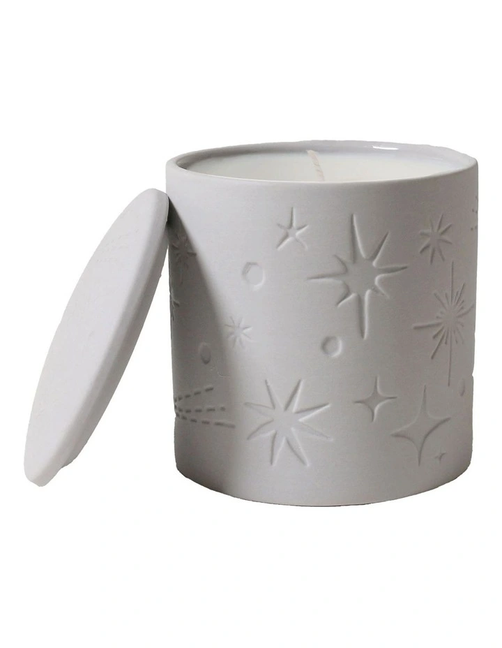 Celestial Debossed Candle With Lid in Grey image 1
