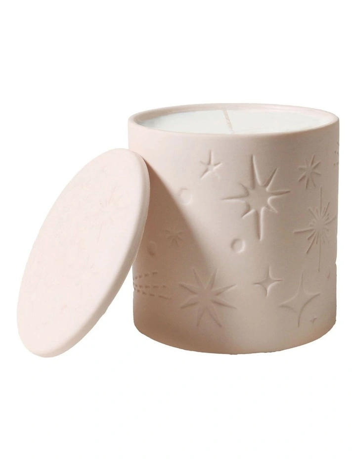 Celestial Debossed Candle With Lid in Pink image 1