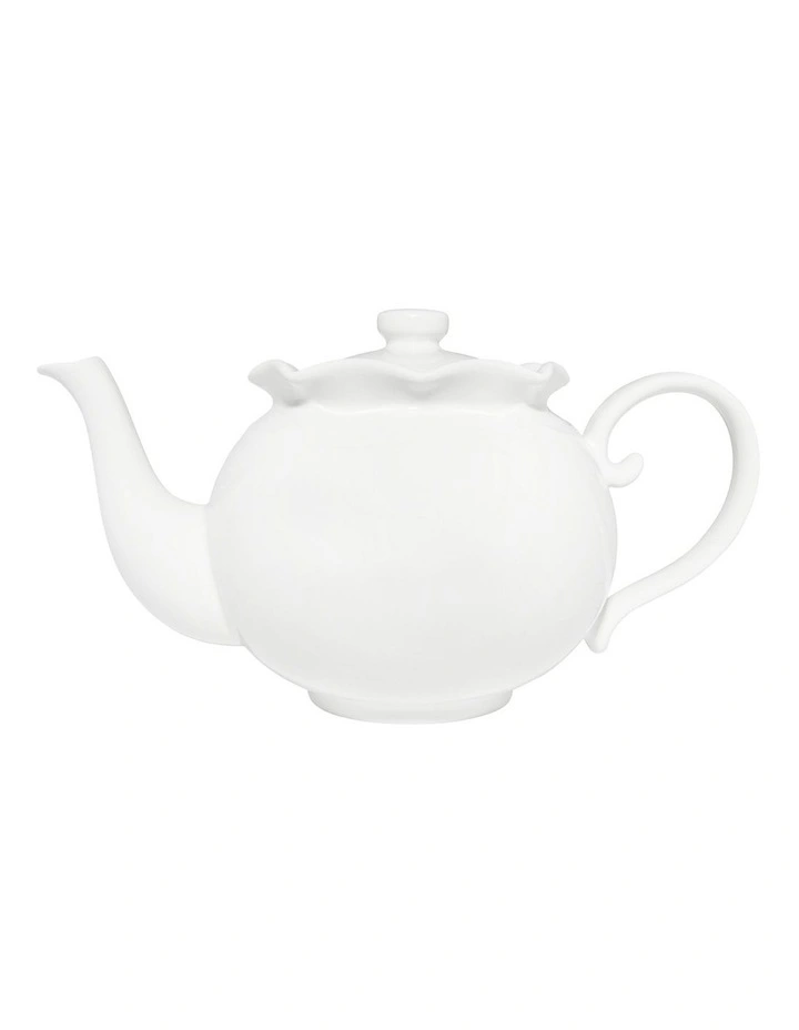 Florence Scallop Teapot 1L in White image 1