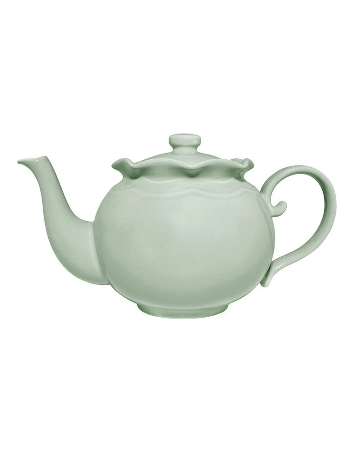 Florence Scallop Teapot 1L Gift Boxed in Light Green image 1