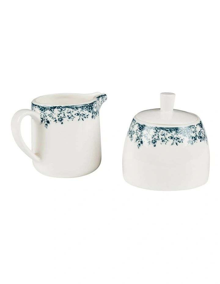 Rosetta Sugar & Creamer Set Gift Boxed in Antique Blue image 2