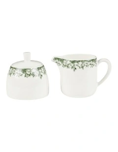Rosetta Sugar & Creamer Set Gift Boxed in Antique Green