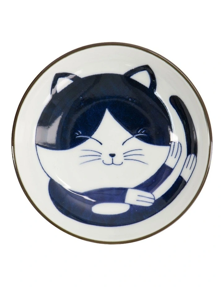 Kawaii Cat Neko Sauce Dish 10x2.5cm in Blue Cat image 2