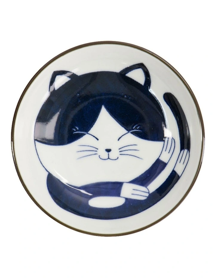 Kawaii Cat Neko Sauce Dish 10x2.5cm in Blue Cat image 3