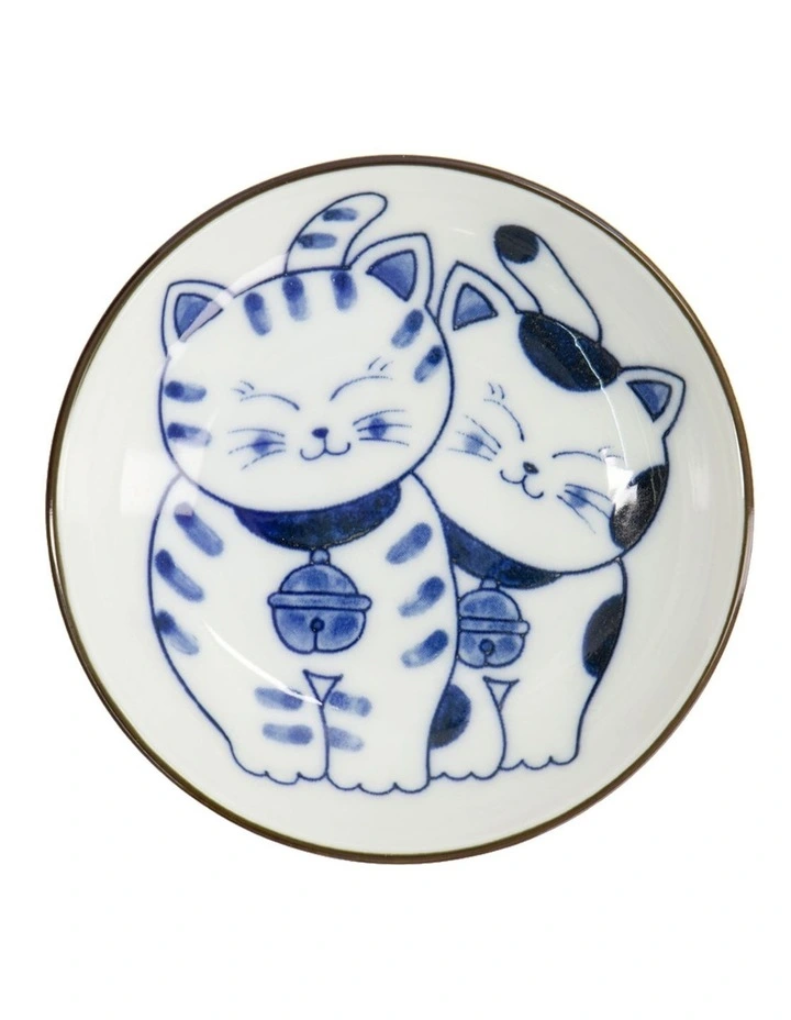 Kawaii Cat Neko Sauce Dish 10x2.5cm in Twin Cat image 3