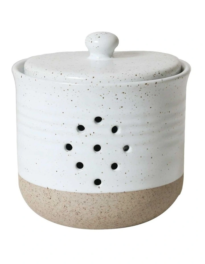 Natural Home Garlic Holder 10.5x10.5cm in White image 1