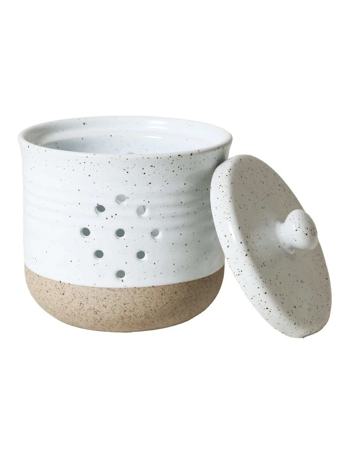 Natural Home Garlic Holder 10.5x10.5cm in White image 3