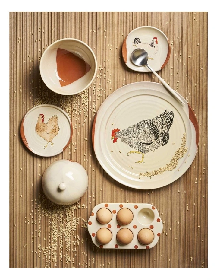 Emogen's Chickens Egg Crate 6 Cup With Polka Dots in Cream image 2