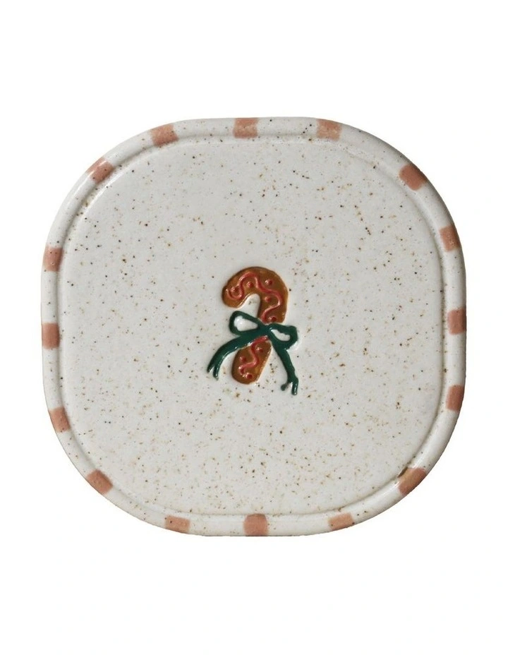 Noel Collection Coaster Hand brushed Candy Cane image 1