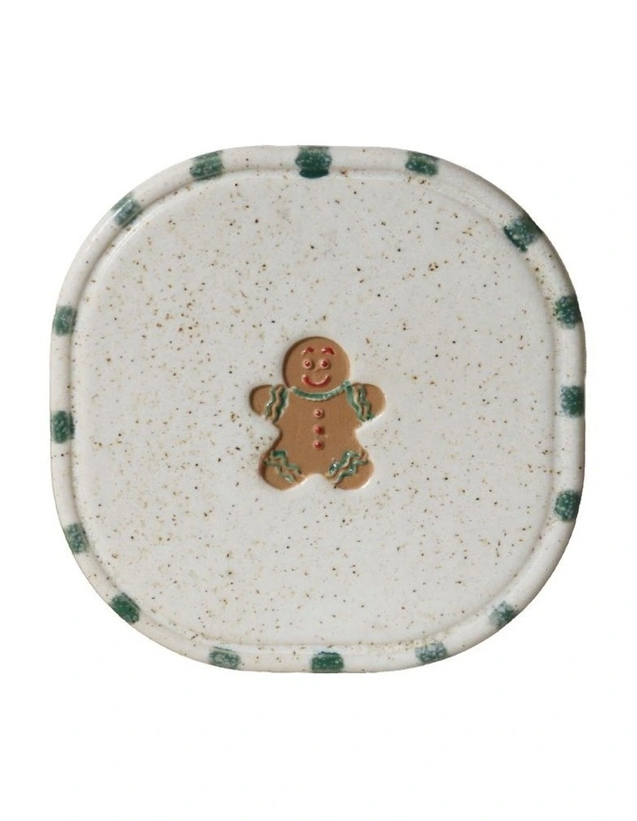 Noel Collection Coaster Hand brushed Gingerbread Man image 1