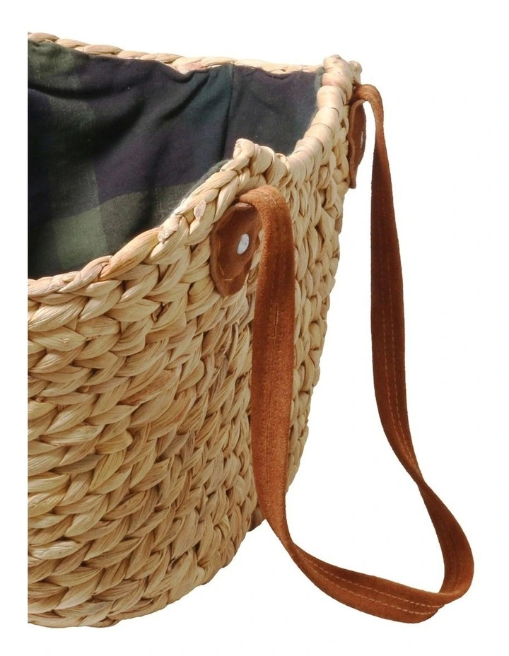 Market Lane Tartan Basket w/ Suede Handles image 3
