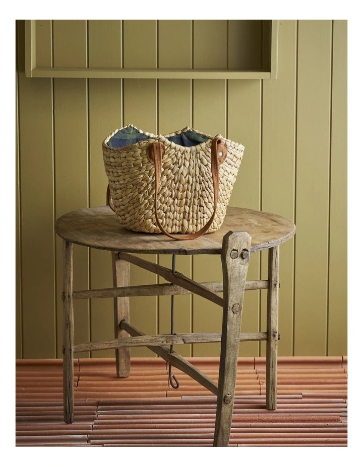 Market Lane Tartan Basket w/ Suede Handles image 4