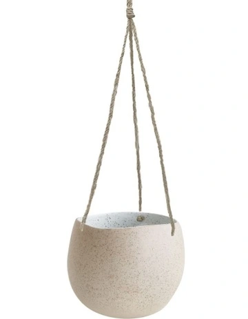 Garden To Table Hanging Planter Large White Speckle