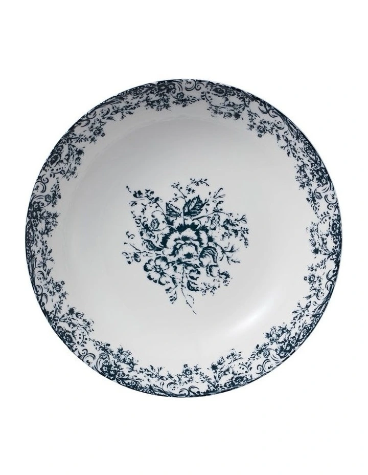 Rosetta Round Serving Bowl 28x7cm Gift Boxed in Antique Blue image 2