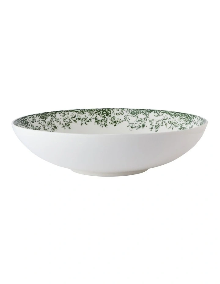 Rosetta Round Serving Bowl 28x7cm Gift Boxed in Antique Green image 1