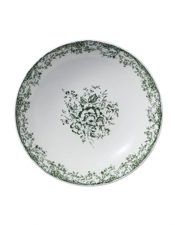 Rosetta Round Serving Bowl 28x7cm Gift Boxed in Antique Green image 2