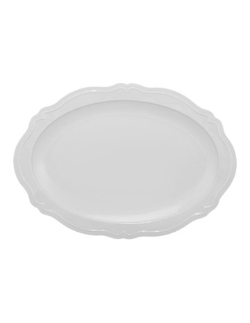 Florence Scallop Rim Oval Plate 23x17cm in White