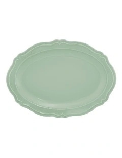 Florence Scallop Platter 35x25cm Gift Boxed in Light Green