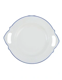 Handled Oval Platter 32x28cm in White