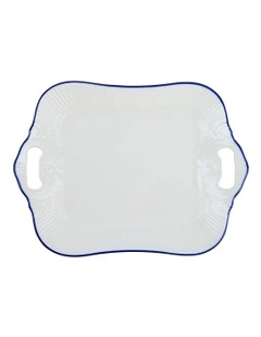 Handled Rectangular Platter 32x23cm in White
