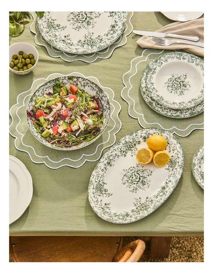 Rosetta Round Platter 33cm Gift Boxed in Antique Green image 3