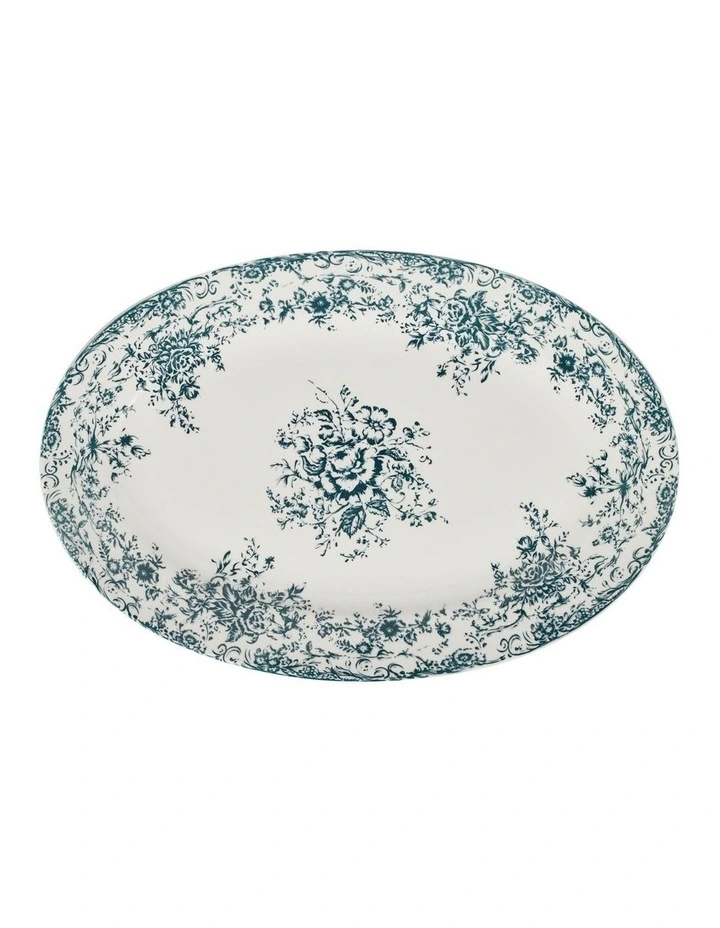 Rosetta Oval Platter 37x25cm Gift Boxed in Antique Blue image 1