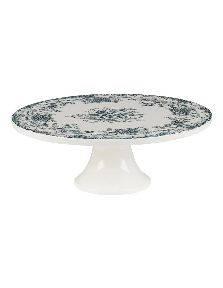 Rosetta Footed Cake Stand 28cm in Antique Blue image 1