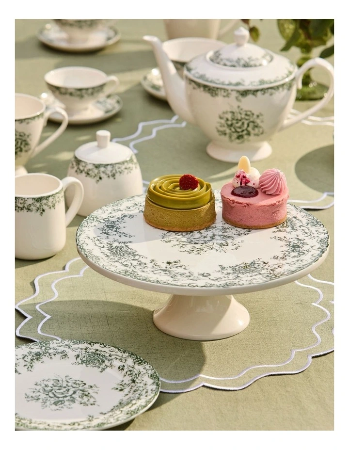 Rosetta Footed Cake Stand 28cm in Antique Blue image 4