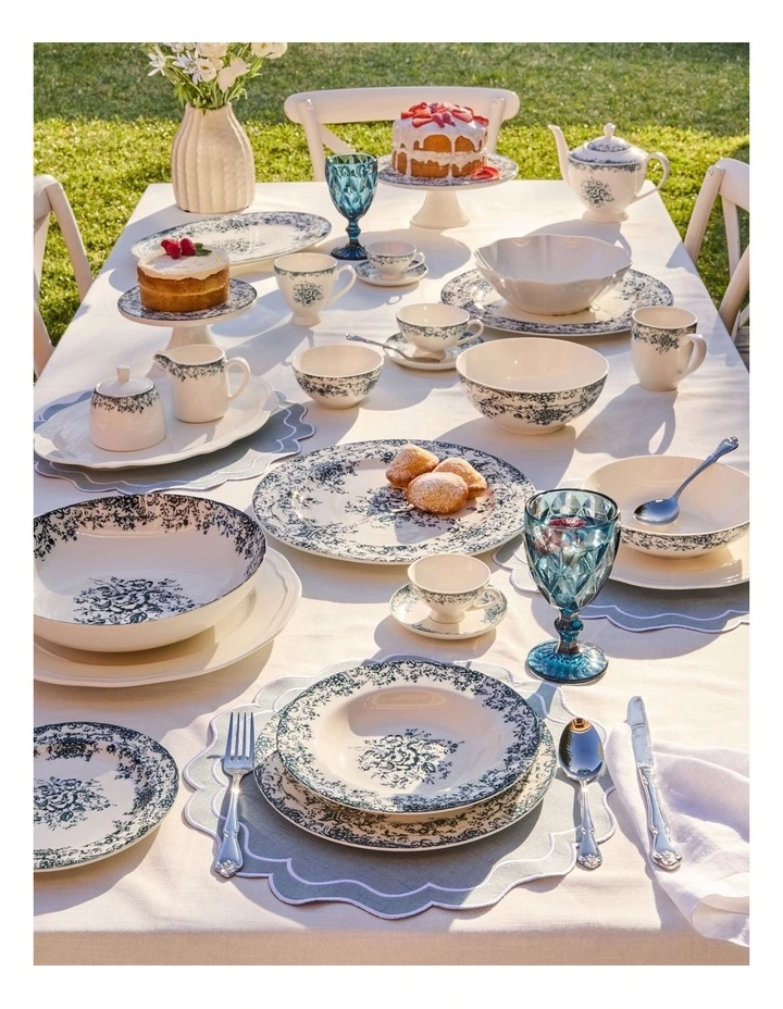 Rosetta Footed Cake Stand 28cm in Antique Blue image 5