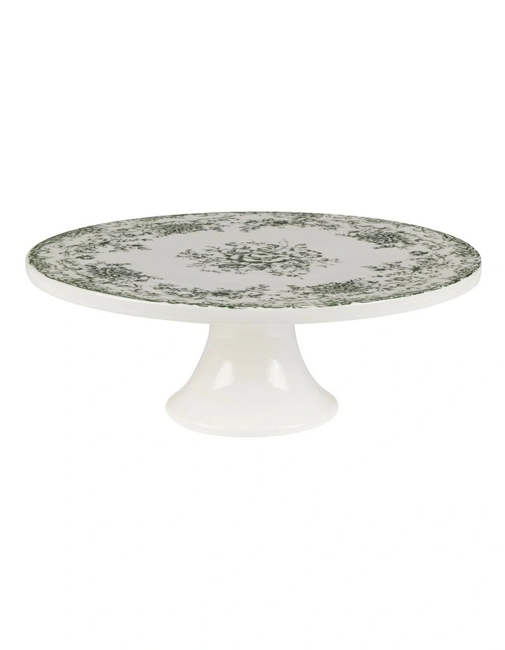 Rosetta Footed Cake Stand 28cm in Antique Green image 1