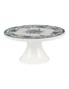 Rosetta Footed Cake Stand 20cm Gift Boxed in Antique Blue