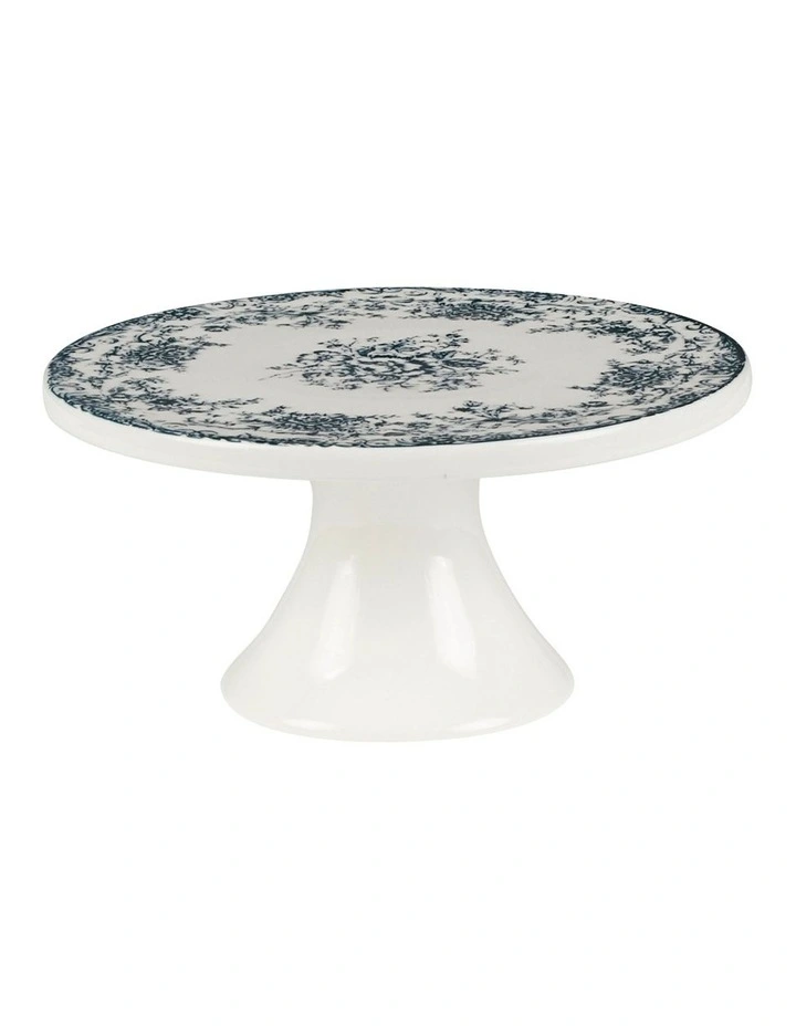 Rosetta Footed Cake Stand 20cm Gift Boxed in Antique Blue image 1