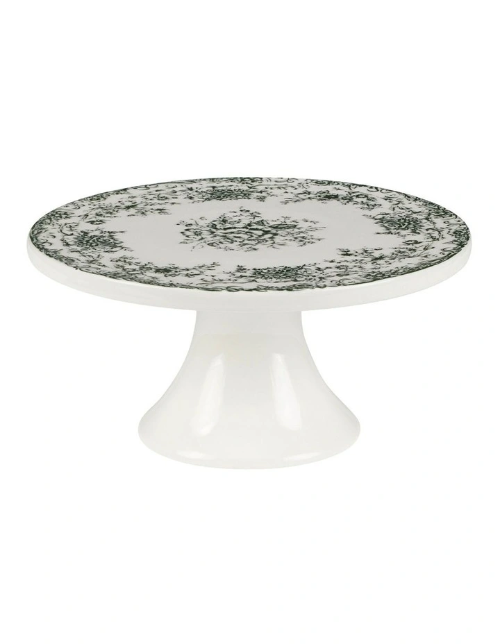 Rosetta Footed Cake Stand 20cm Gift Boxed in Antique Green image 1