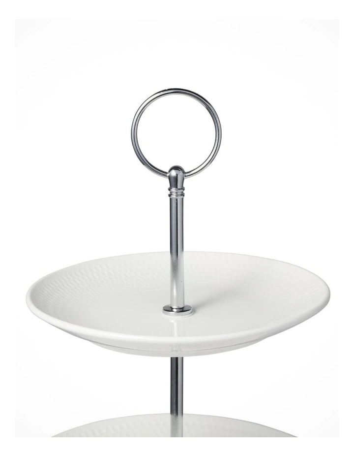 White Basics Diamonds 3-Tier Gift Boxed Cake Stand in White image 2