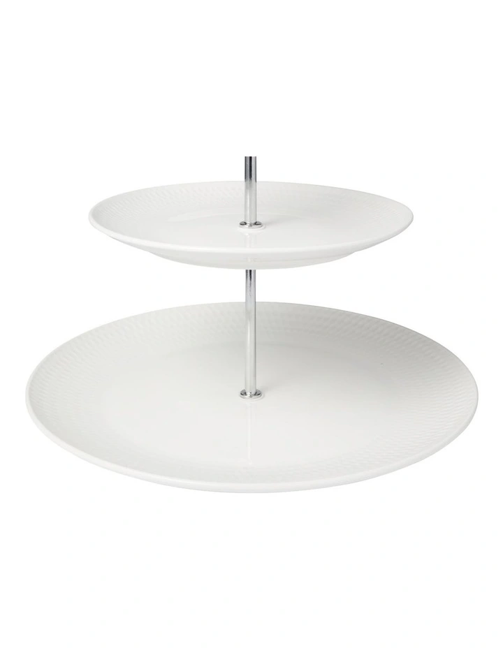 White Basics Diamonds 3-Tier Gift Boxed Cake Stand in White image 3