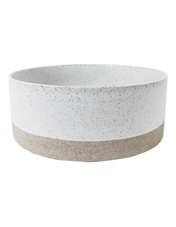 Natural Home Wheel Bowl Small 24cm in White Speckle
