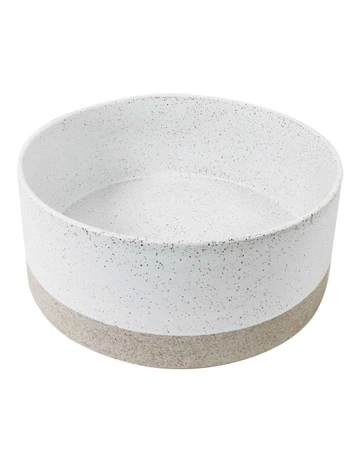 Natural Home Wheel Bowl Small 24cm in White Speckle