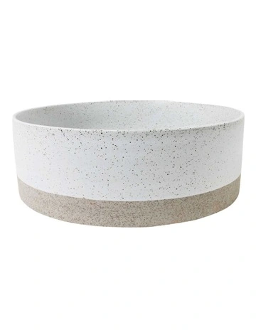 Natural Home Wheel Bowl Medium 30cm x 10cm in White Speckle