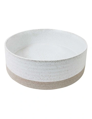 Natural Home Wheel Bowl Medium 30cm x 10cm in White Speckle