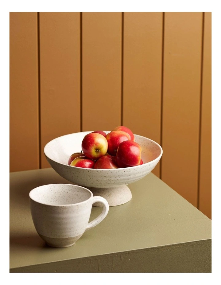 Natural Home Fruit Bowl in White Speckled image 2