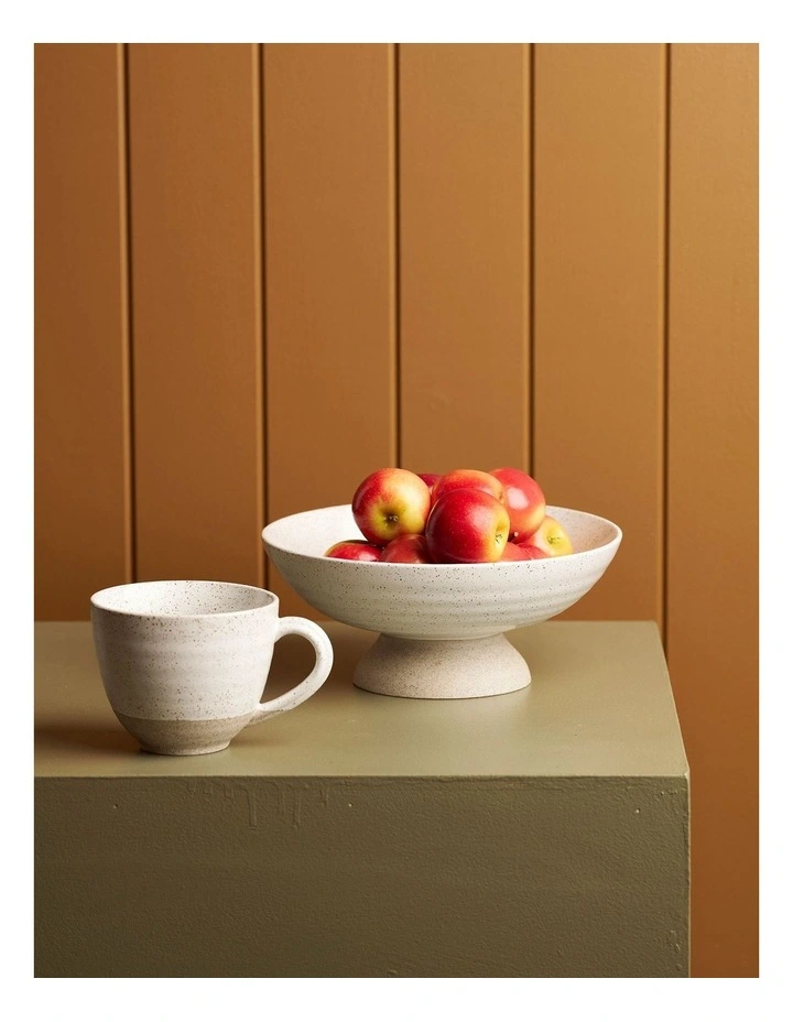 Natural Home Fruit Bowl in White Speckled image 4