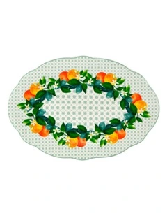 Jardino Scallop Oval Platter 25cm Gift Boxed in Green