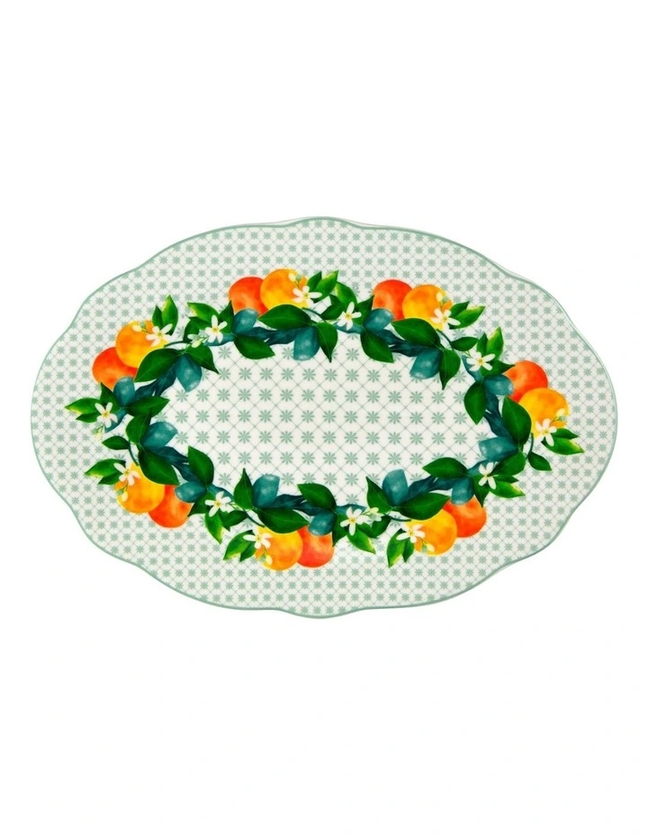 Jardino Scallop Oval Platter 25cm Gift Boxed in Green image 1