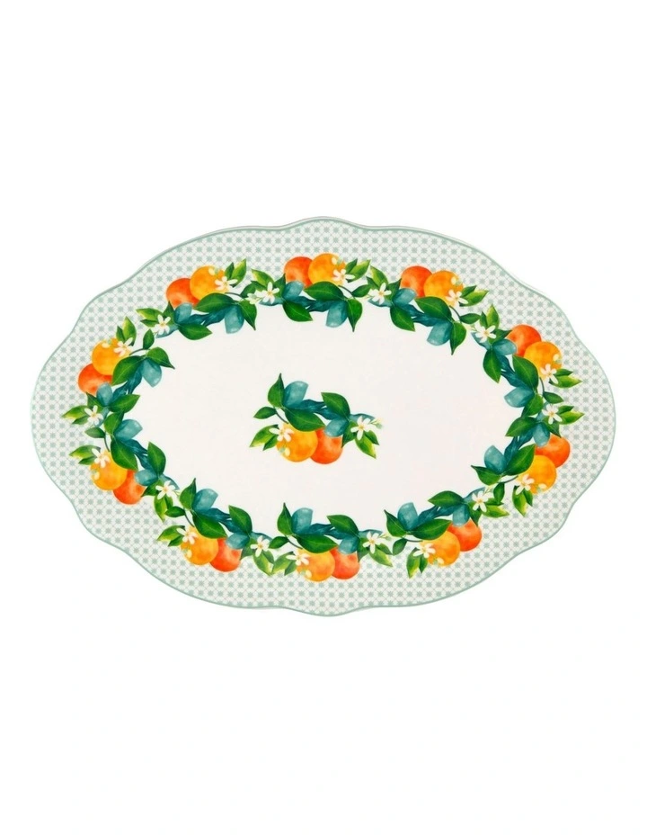 Jardino Scallop Oval Platter 35cm Gift Boxed in Green image 1