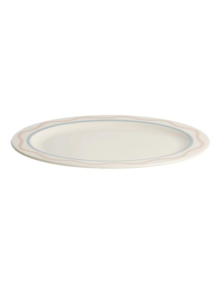 Summer Ribbon Oval Platter 35 x 28 x 2.5cmin  Vintage White With Pink image 3