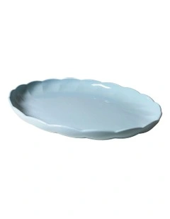 French Bazaar Oval Platter 38.5 x 30 x 4cm in Ice Blue